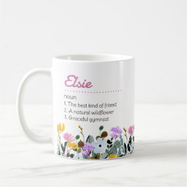 Name Definition mit Niedlicher Wildblume Kaffeetasse