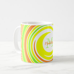 Name der abstrakt-gelben grünen Orangenspirale Mon Kaffeetasse