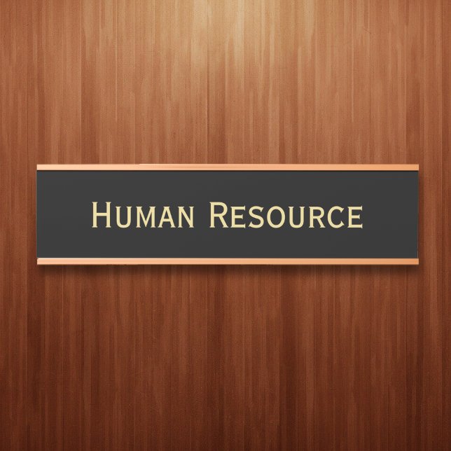 Name der Abteilung für moderne Black Imitate Gold  Türschild (Modern Black Faux Gold Office Room Department Name Door Sign)