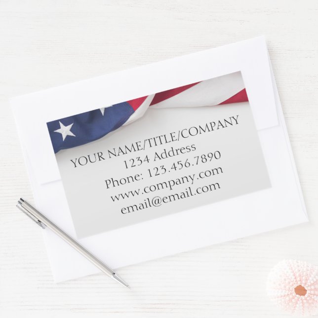 Name der amerikanischen Firma Rechteckiger Aufkleber (Umschlag)