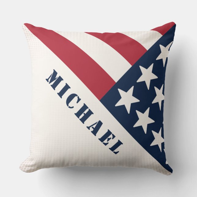 Name der amerikanischen Flagge Red White Blue Kissen (Vorderseite)