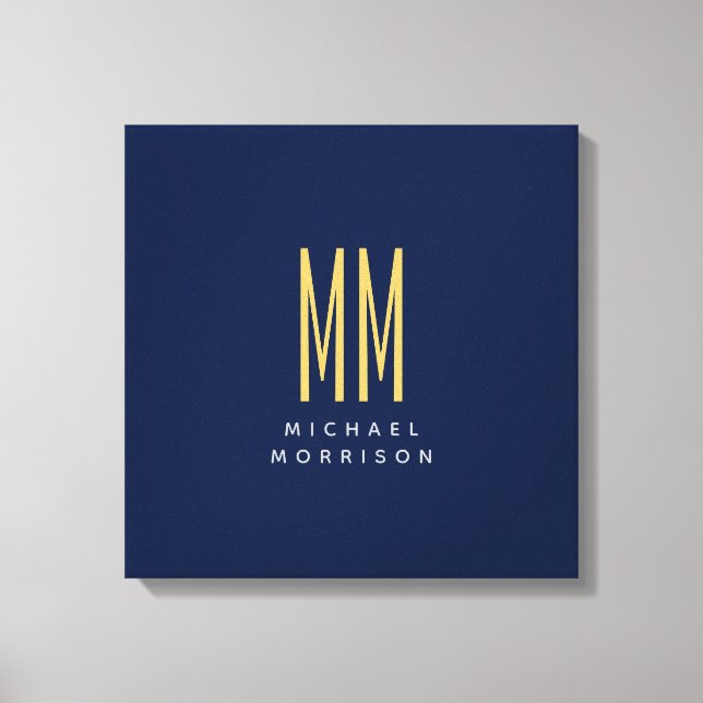 Name der Anfangsbuchstaben des Blue Gold Colors Mo Leinwanddruck (Vorderseite)