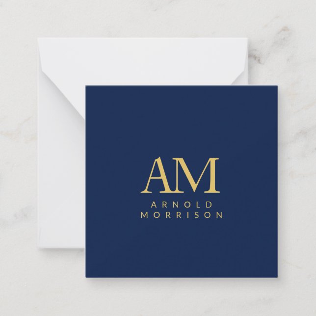 Name der Anfangsbuchstaben des Blue Gold Colors Mo Mitteilungskarte (Vorderseite)
