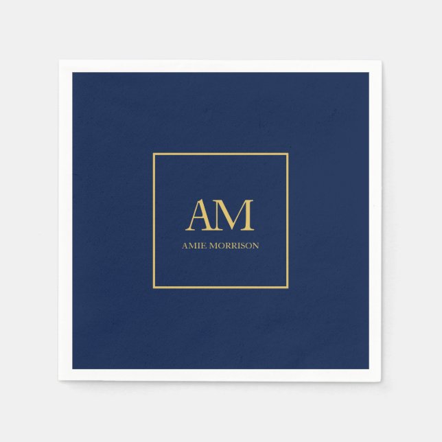 Name der Anfangsbuchstaben des Blue Gold Colors Mo Serviette (Vorderseite)