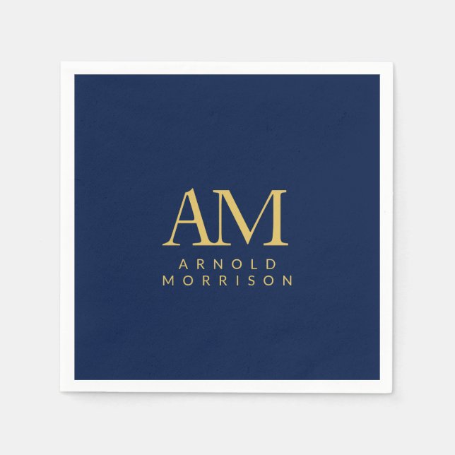 Name der Anfangsbuchstaben des Blue Gold Colors Mo Serviette (Vorderseite)