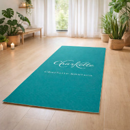 Name der aquamarinen grünen Monogramm-Initialen Yogamatte
