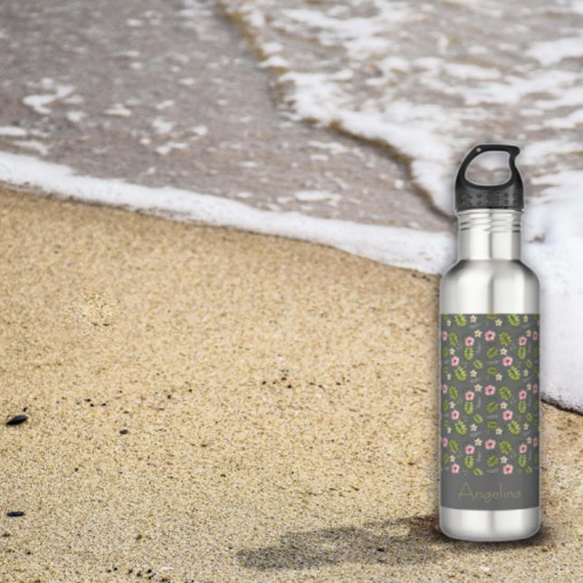 Name der Aquarellfarbe Rosa Blume Edelstahlflasche (Von Creator hochgeladen)