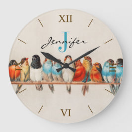 Name der Aquarellfarben-Monogrammbezeichnung für a Große Wanduhr