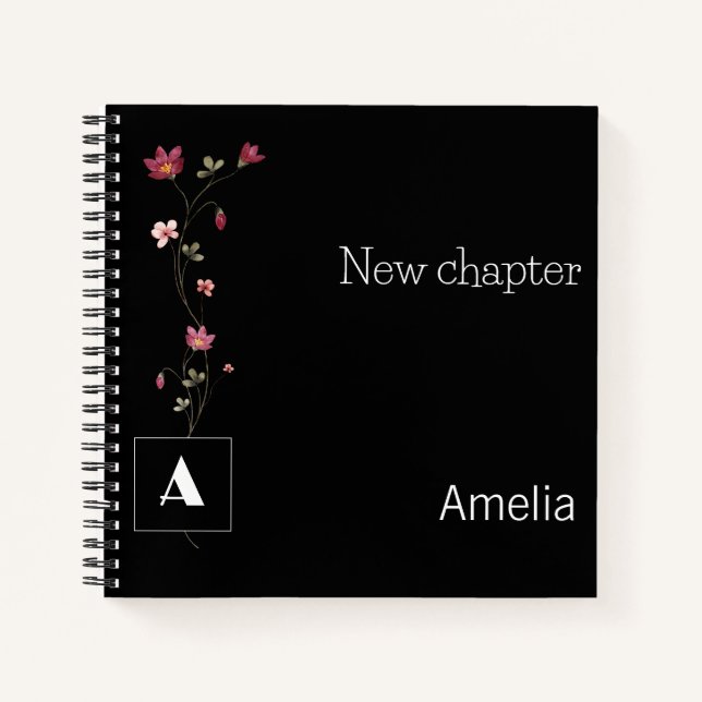 Name der Aquarellfarbenflora der Retirement Monogr Notizbuch (Vorderseite)