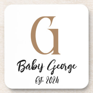 Name der Baby-Monogramm minimal einfach Getränkeuntersetzer