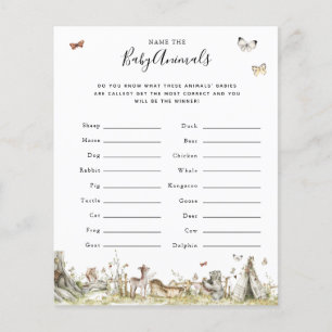 Name der Baby-Tiere Baby Showspiel