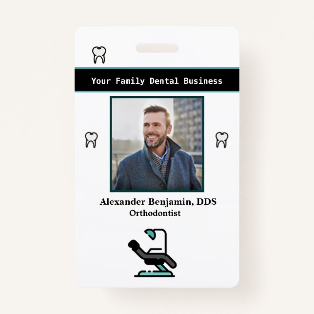 Name der Bar für das Foto Dentist des Mitarbeiters Ausweis (Vorderseite)