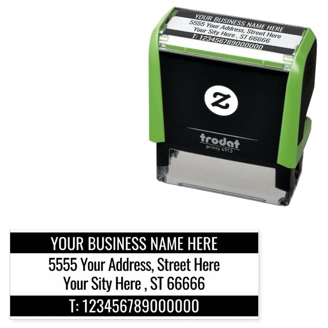 Name der benutzerdefinierten Adresse Info zwei Far Permastempel (Beispiel)