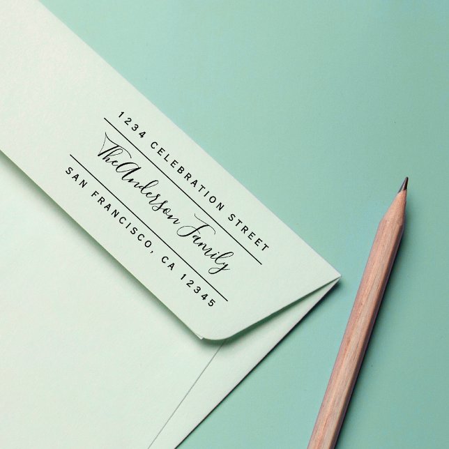 Name der benutzerdefinierten Familie | Moderne Rüc Gummistempel (Von Creator hochgeladen)