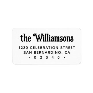 Name der benutzerdefinierten gotischen Retro-Typog Adressaufkleber