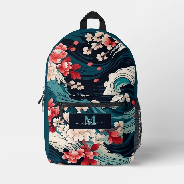Name der benutzerdefinierten japanischen Cherry-Bl Bedruckter Rucksack (Vorderseite)