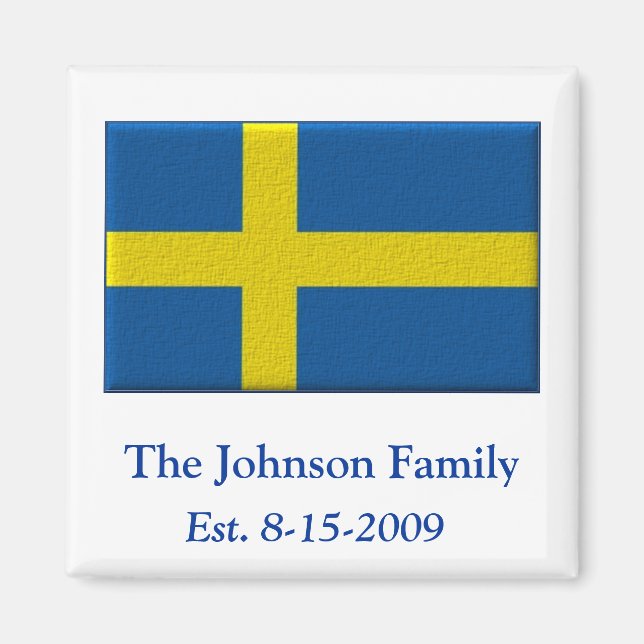 Name der benutzerdefinierten schwedischen Flagge Magnet (Vorne)