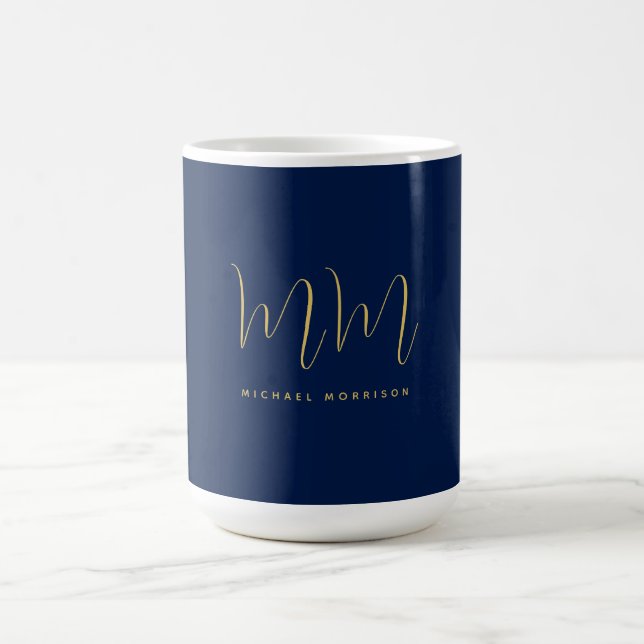 Name der Beruflichen Anfangsbuchstaben Blue Gold C Kaffeetasse (Mittel)