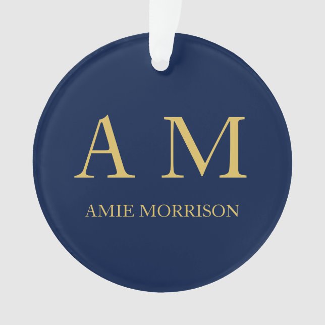 Name der Beruflichen Anfangsbuchstaben Blue Gold C Ornament (Vorderseite)