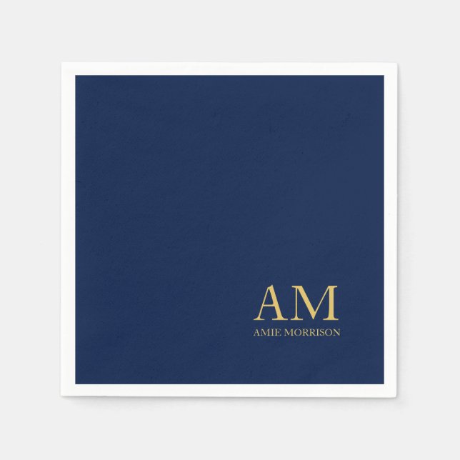 Name der Beruflichen Anfangsbuchstaben Blue Gold C Serviette (Vorderseite)