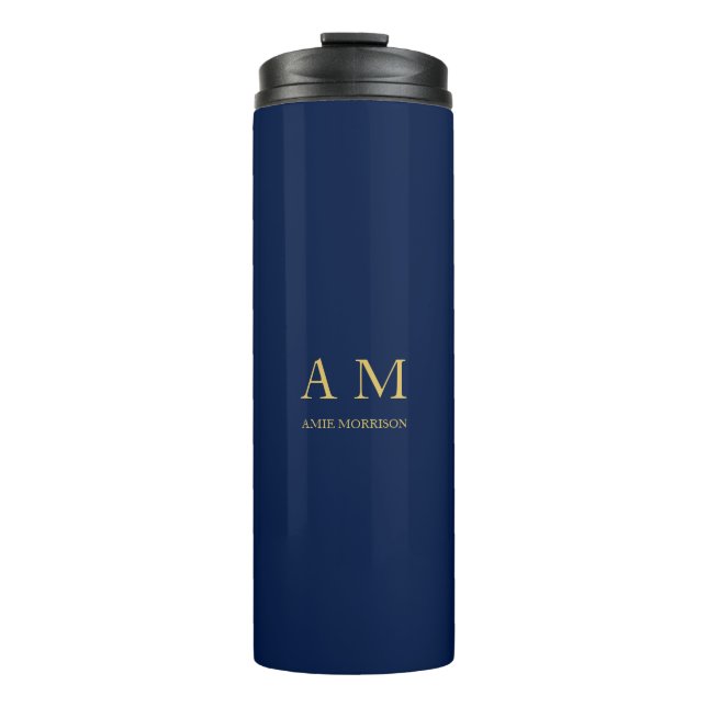 Name der Beruflichen Anfangsbuchstaben Blue Gold C Thermosbecher (Vorderseite)