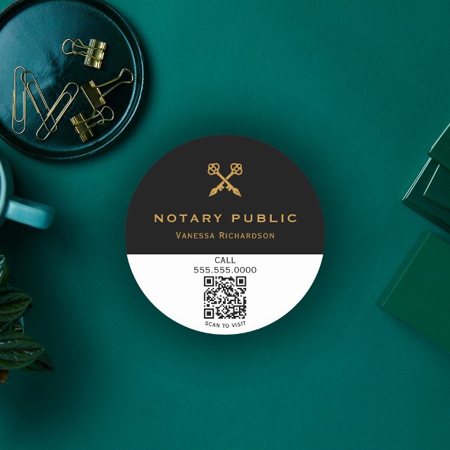 Name der beruflichen Stifte mit schwarzem und gold Runder Aufkleber (Von Creator hochgeladen)