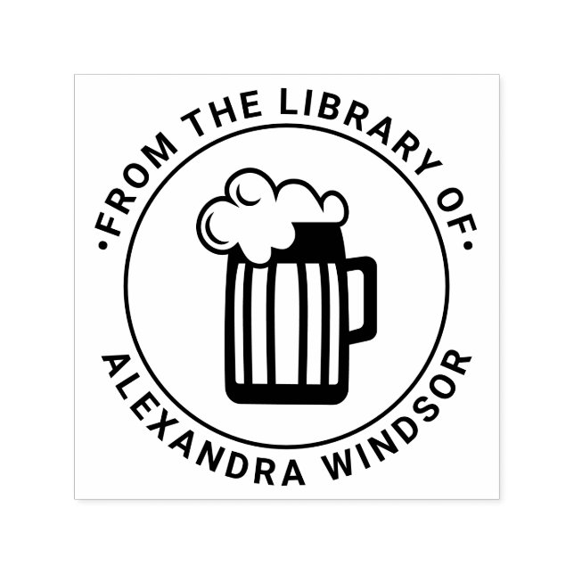 Name der Bibliothek "Frothy Beer Tasse" Permastempel (Design)