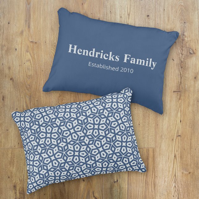 Name der blauen Familie "etabliert" mit hinterem M Dekokissen (Front and Back in situ)