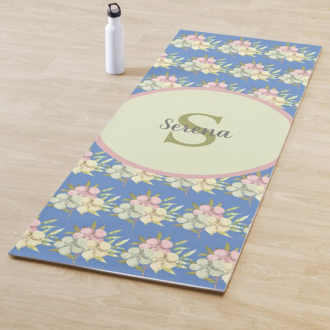 Name der blauen Floral Yogamatte (Beispiel)
