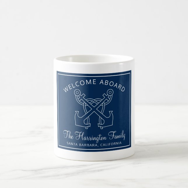 Name der Blue Welcome Bootfamilie Nautic Navy Kaffeetasse (Mittel)