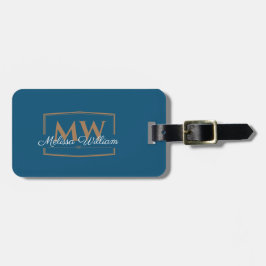 Name der Blue White Gold Monogram Gepäckanhänger
