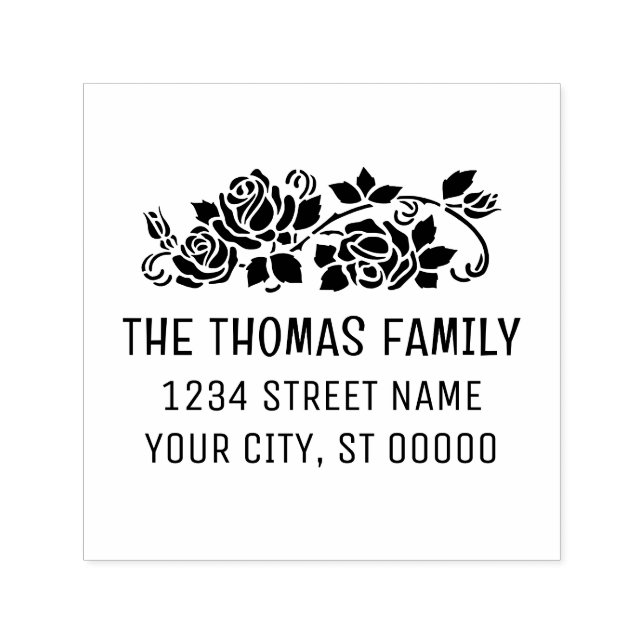 Name der Blume für Elegante Rose Silhouette Permastempel (Design)
