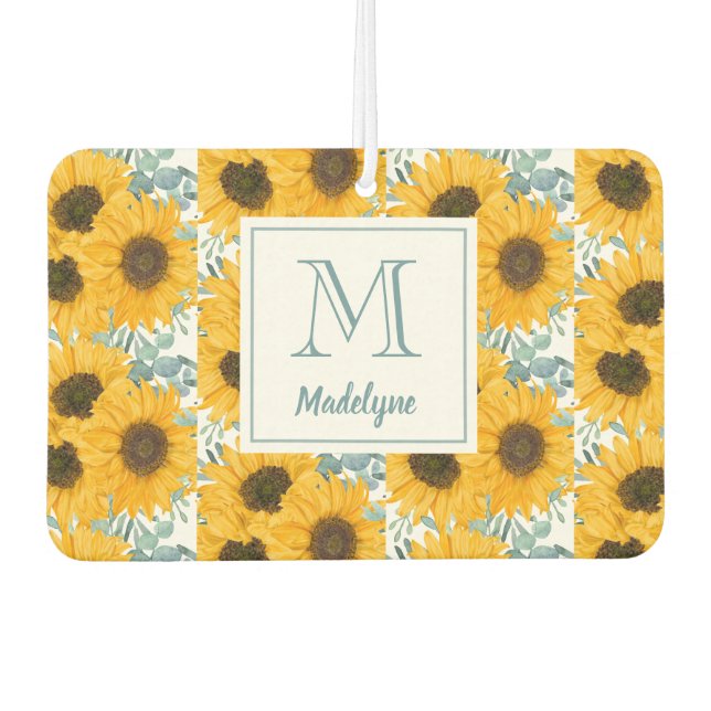 Name der Blumenblume Personalisiert Autolufterfrischer (Vorderseite)