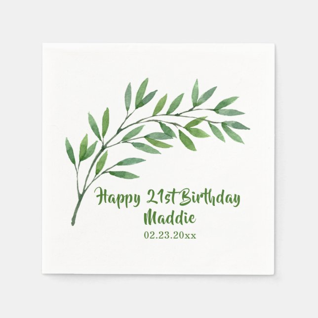 Name der botanischen Grünanlage Serviette (Vorderseite)