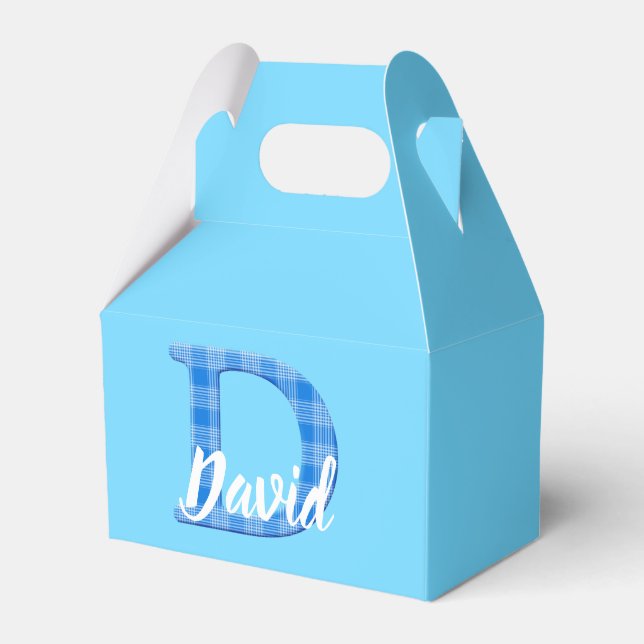 Name der Boys Benutzerdefinierter Karierter Buchst Geschenkschachtel (Vorderseite)
