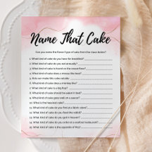 Name der Cake Rose Gold Party Game Card