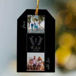 Name der Collage-Monogramm-Foto-Familienname perso Geschenkanhänger