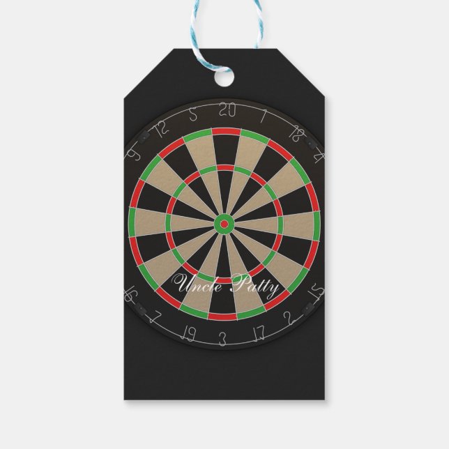Name der Dartboard-Monogramm Geschenkanhänger (Rückseite)