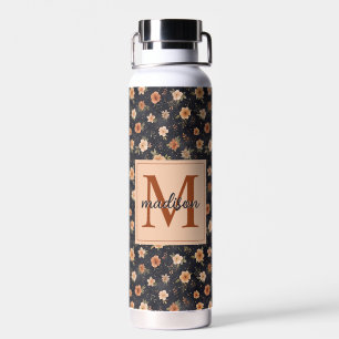 Name der dunklen Herbst-Moody Terracotta-Floral Trinkflasche