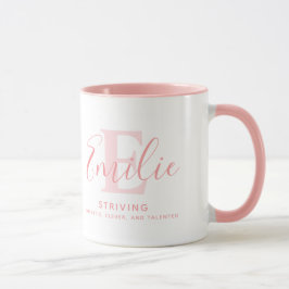 Name der Emilie Bedeutung und rosa Text in Monogra Tasse