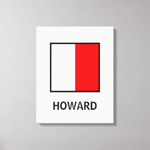 Name der Familie Howard Nautic Flag Leinwanddruck