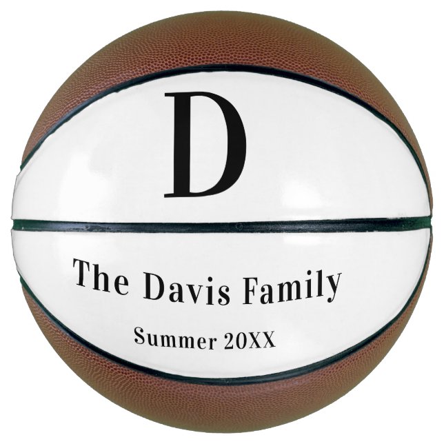 Name der Familie Monogramm einfacher Sommer Basketball (Vorderseite)