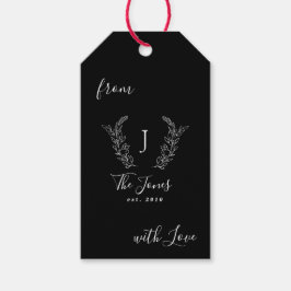 Name der Familie Monogramm personalisiert elegant Geschenkanhänger