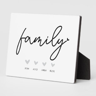 Name der Familie Unterschreiben mit Herz Fotoplatte