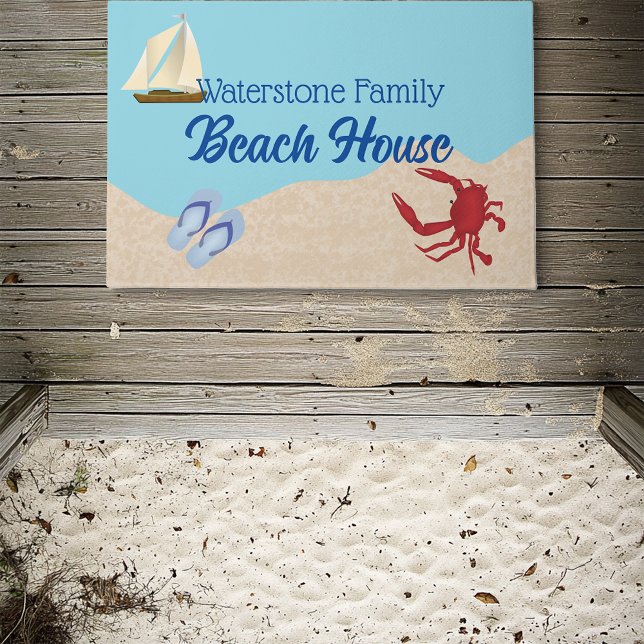 Name der Familie "Water and Sand Beach House" Fußmatte (Von Creator hochgeladen)