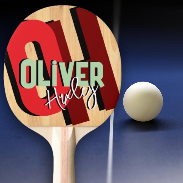 Name der Farbe des Tischtennisspielers Fett Monogr Tischtennis Schläger (Von Creator hochgeladen)
