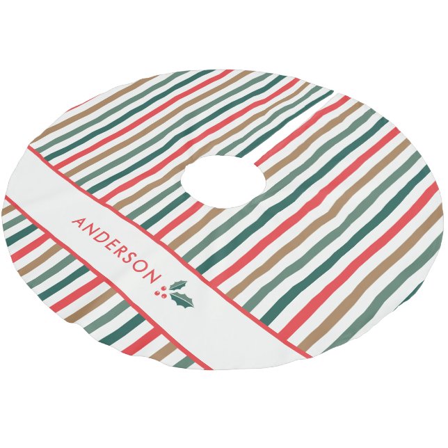 Name der farbigen Streifen Polyester Weihnachtsbaumdecke (Schrägansicht)