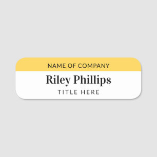 Name der Firma Clean Yellow & White Namensschild