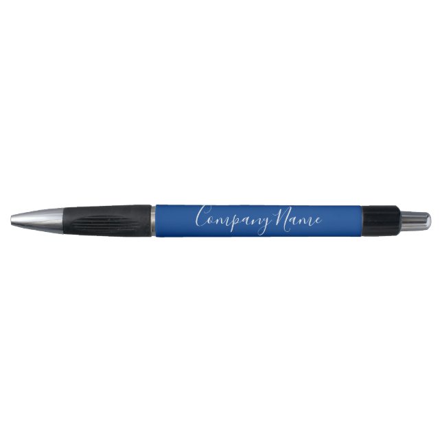 Name der Firma Deep Blue und White Script Kugelschreiber (Vorderseite)