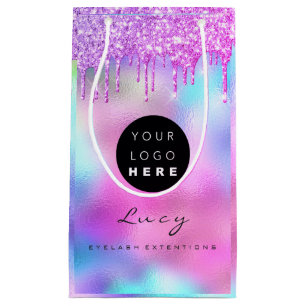 Name der Firma für benutzerdefinierte Logos Glitze Kleine Geschenktüte